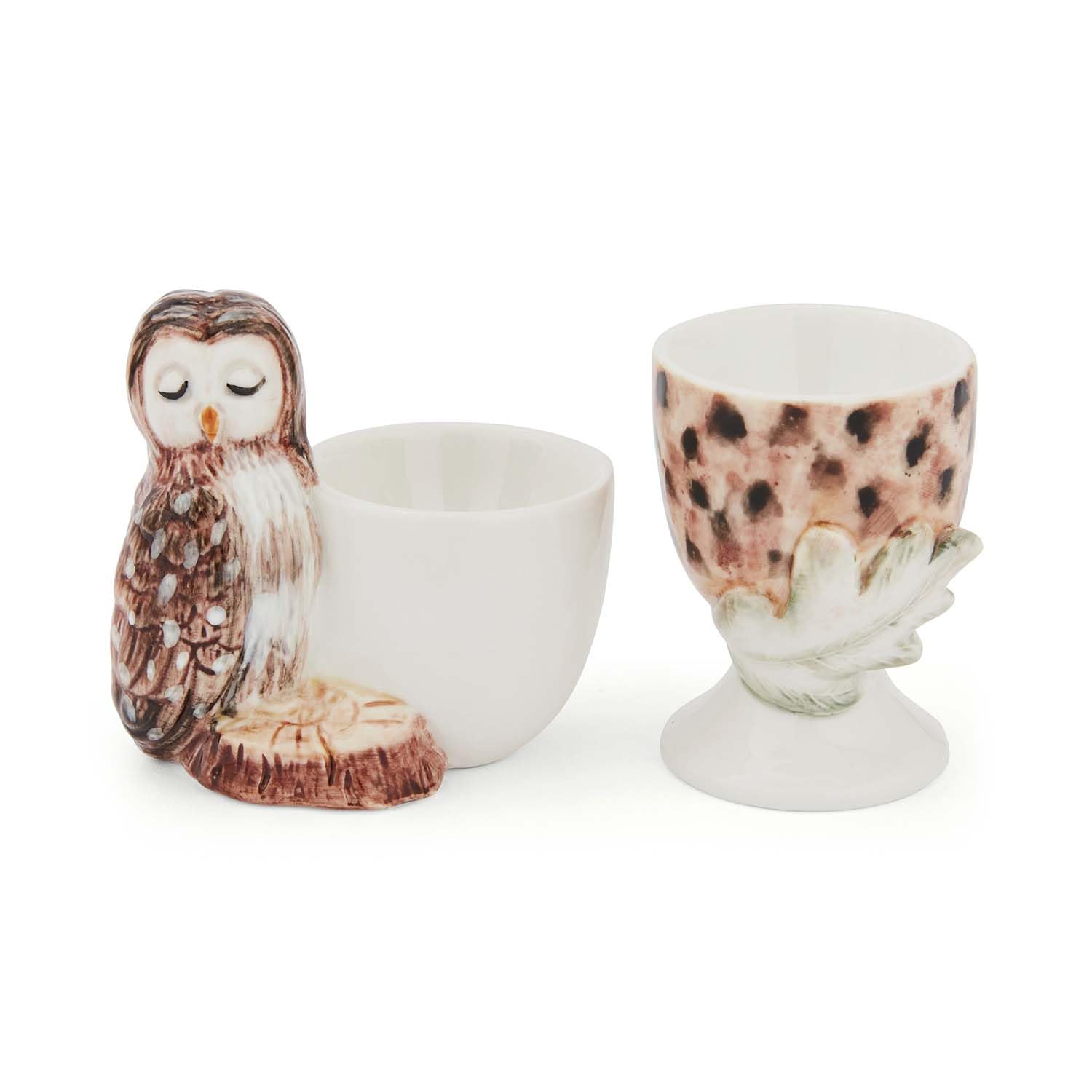 Cooksmart Forest Fable Owl & Acorn Egg Cup Set, Stoneware