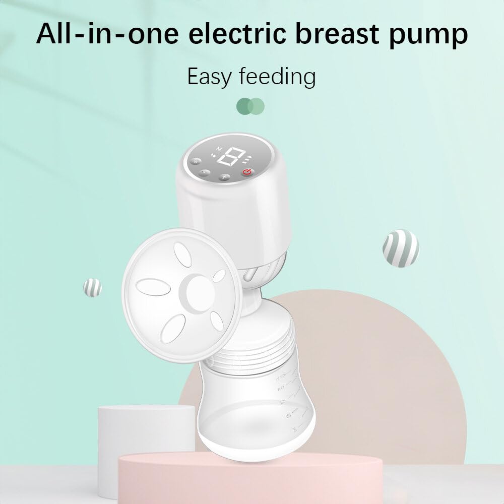 Tiralatte elettrico manuale, leggero, design ergonomico, materiale per uso alimentare, con display a LED, 9 livelli di aspirazione regolabili