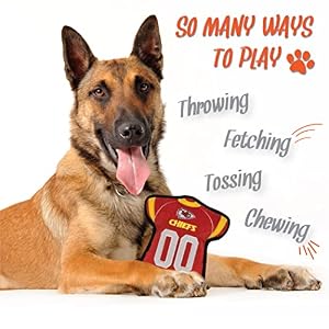 The 1st Ever Tough but Smooth Dog Toy NFL Kansas City Chiefs Football Jersey Tough Pet Toy. A Premium Quality Doggie Toy with Built-in Squeaker. Sports Fans Favorite Chew Toy The 1st Ever Tough but Smooth Dog Toy NFL Kansas City Chiefs Football Jersey Tough Pet Toy. A Premium Quality Doggie Toy with Built-in Squeaker. Sports Fans Favorite Chew Toy