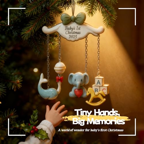 Décoration de premier Noël pour bébé 2024 en céramique pour sapin