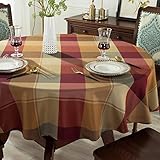 SASTYBALE Checkered Tablecloth 70 Inch Round Table Cloths Spillproof Anti-Shrink Soft and Wrinkle Resistant Decorative Fabric Table Cover for Kitchen Dinning Tabletop Outdoor(Round,Red)