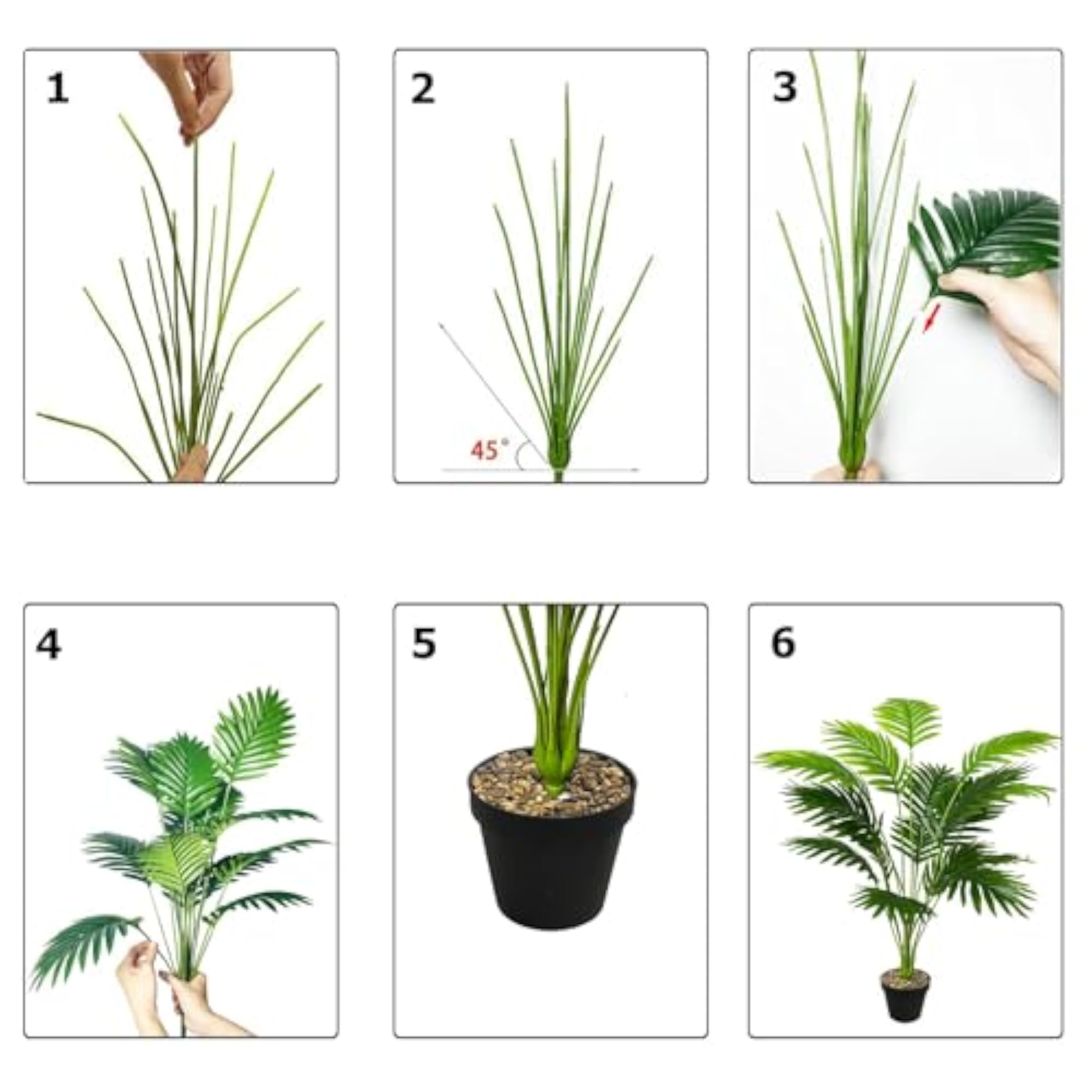 Large Artificial Palm Tree in Pot for Living Room