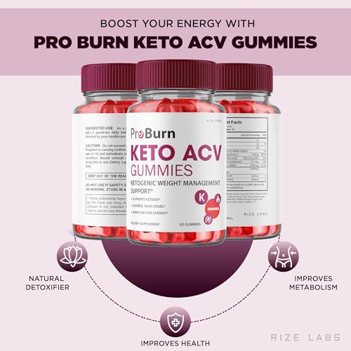 rize labs - Pro Burn Keto ACV Gummies, Advanced Formula Support Weight Loss, All Natural Apple Cider Supplement, Keto + ACV Pro Burner Gummy (180 Gummies) (Pack of 3)