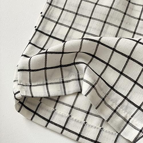 Children's Summer Plaid Five Point Casual Pants Boy's Waist Stretch Casual Going Out for 0 to Boys School Pants2