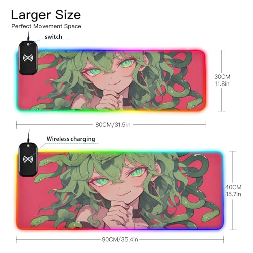 Tapis de souris de jeu Medusa Wirel Charging tapis de souris grand format