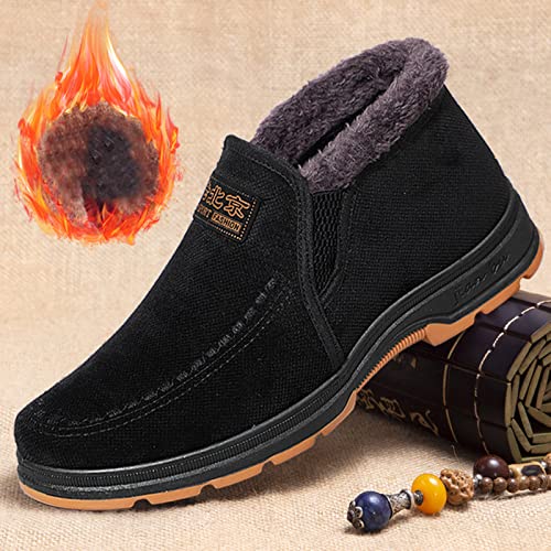 Winter Shoes for Men Fur Warm Non-Slip Lightweight Casual Walking Ankle Shoes Slip on Winter Boots Snow Shoes for Mens4