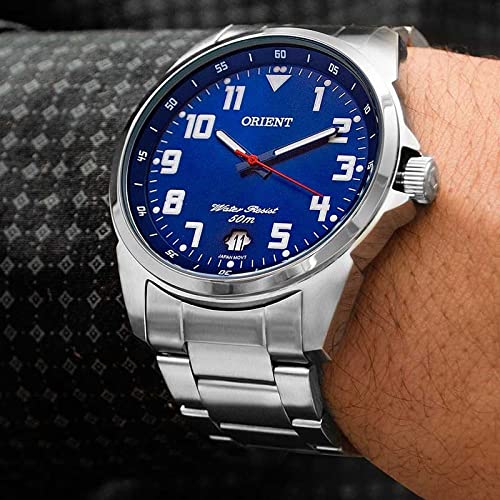 Relogio Masculino Orient Analogico - Mbss1154a D2sx - Prata/azul