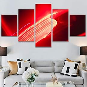 SIGNWIN 5 Panel Canvas Wall Art Abstract Closeup...