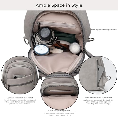 Image of Alldaily Large Sling Bag for Women Crossbody Purse Leather Fashionable Trendy Chest Bag for Travel, Fanny Pack (Grey)