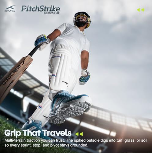 HUNDRED PitchStrike Cricket Shoes Blue Light Blue/White - Image 4