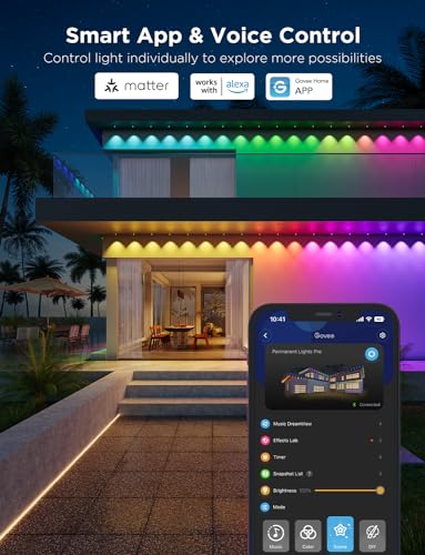 Prime: 200' Govee Permanent Outdoor IP67 Lights Pro w/ 120 RGBIC LED Lights - image 8