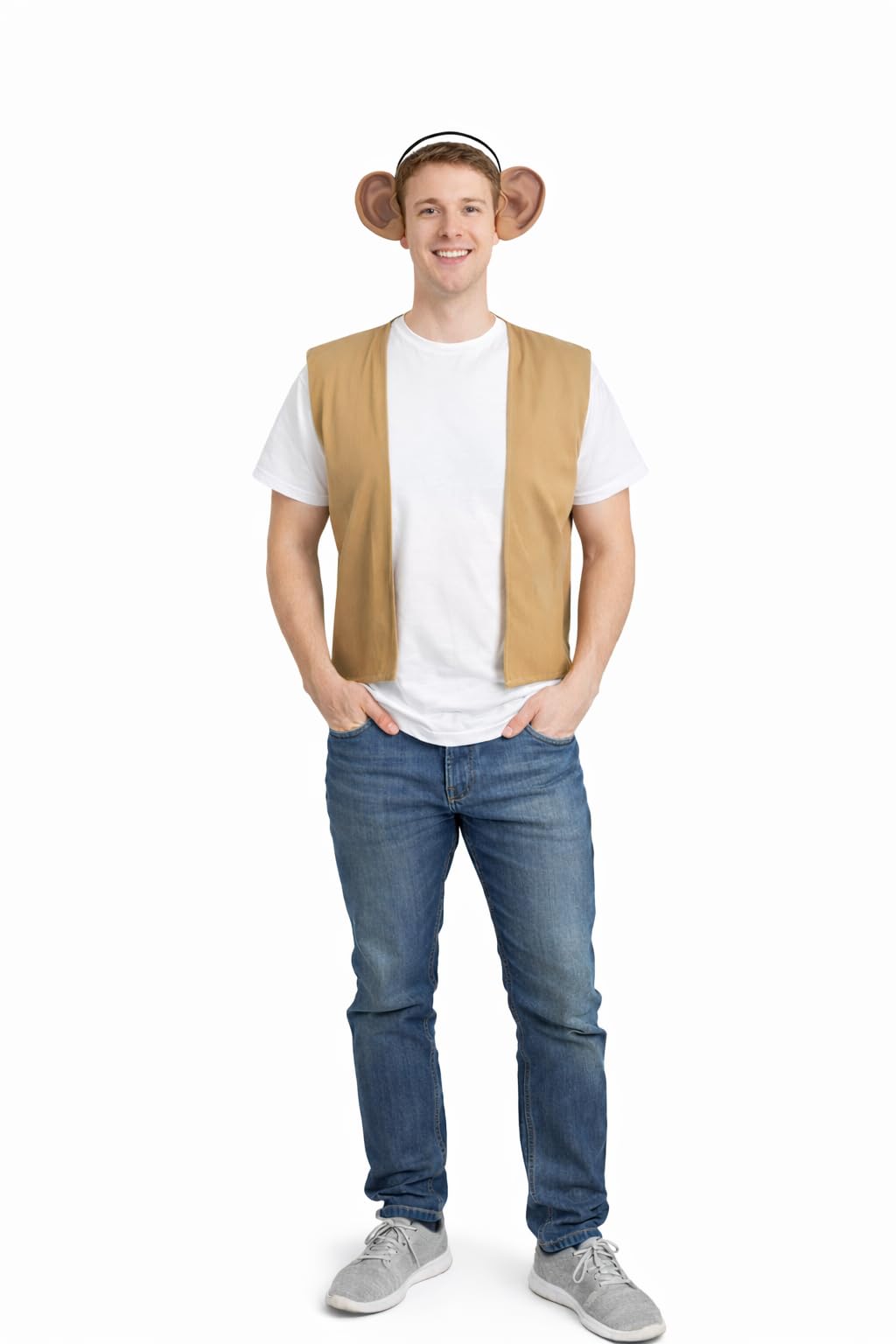 The Dragons Den Adults Friendly Giant Waistcoat & Big Ears on Headband World Book Day Movie Fancy Dress [XS]