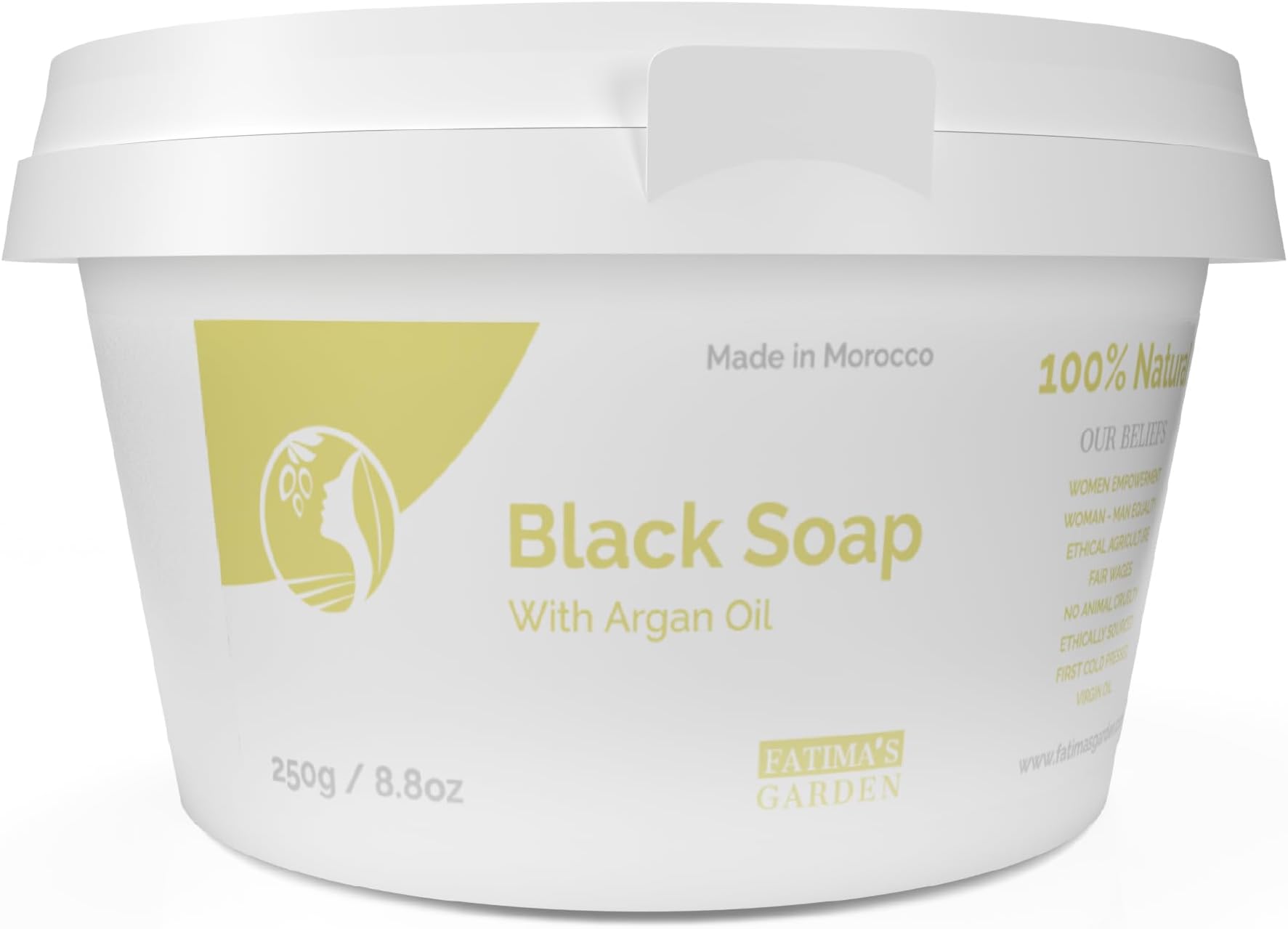 Fatima's Garden Argan Oil Black Soap - Exfoliating Cleanser, 250g
