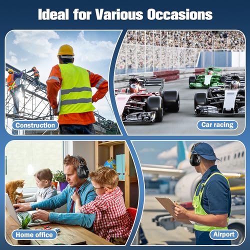 اغطية اذن امنة من بروكيس لتخفيف الضوضاء، واقي للاذنين بحساسية 32 ديسيبل، مزوّدة بشريط رأس قابل للتعديل لاغراض قص العشب واعمال البناء الخشبية، بلون اسود