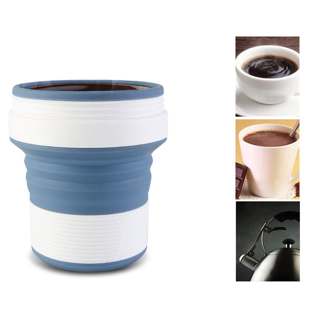 Faltbare Kaffeetasse, 450 Ml Outdoor-Sportarten Geschenk Tasse Kieselgel Einstellbar (5 Farben)