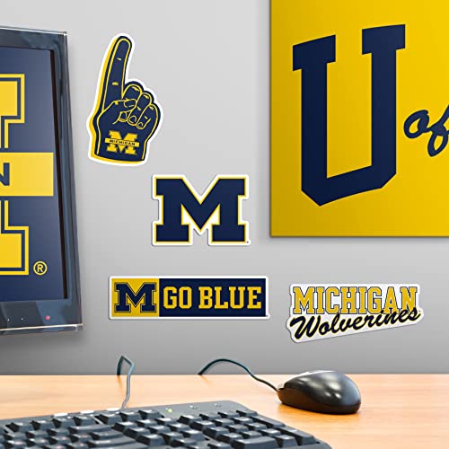 Image of University of Michigan 8ct Vinyl Sticker Pack - Large Waterproof Decals for Laptops, Water Bottles, Tablets, Scrapbooks, Vehicles & More - Officially Licensed Wolverines Designs