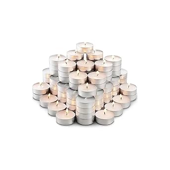 T CART Tealight Candles 4-Hour Unscented White Smokeless Votive Candles for Diwali, Weddings, Christmas, and Home D cor Essentials (50)
