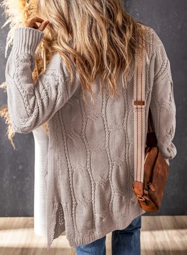 Image of SHEWIN Womens Open Front Long Sleeve Oversized Cardigan Sweaters Knit Coats with Pockrts