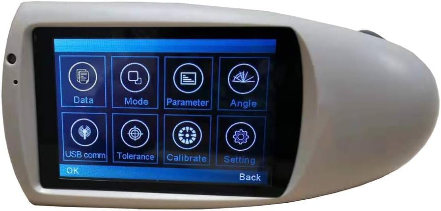 Tri-Angle Glossmeter 20 60 85 Degree Gloss Meter 20° 60° 85° Gloss Measurement with Measuring Range 20° 0-2000GU 60° 0-1000GU 85° 0-160GU for Marble Granite Plastic Paper,Etc