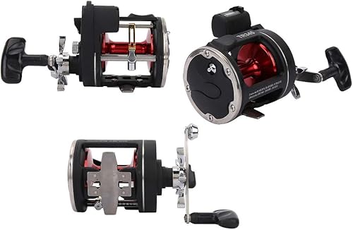 Miniatura 7 de Demeras Trolling Carretes Equipados Hielo Pesca Caña y Carrete Combos Aleación Aluminio Tambor Rueda Pesca Carrete con Contador de Línea para Pesca