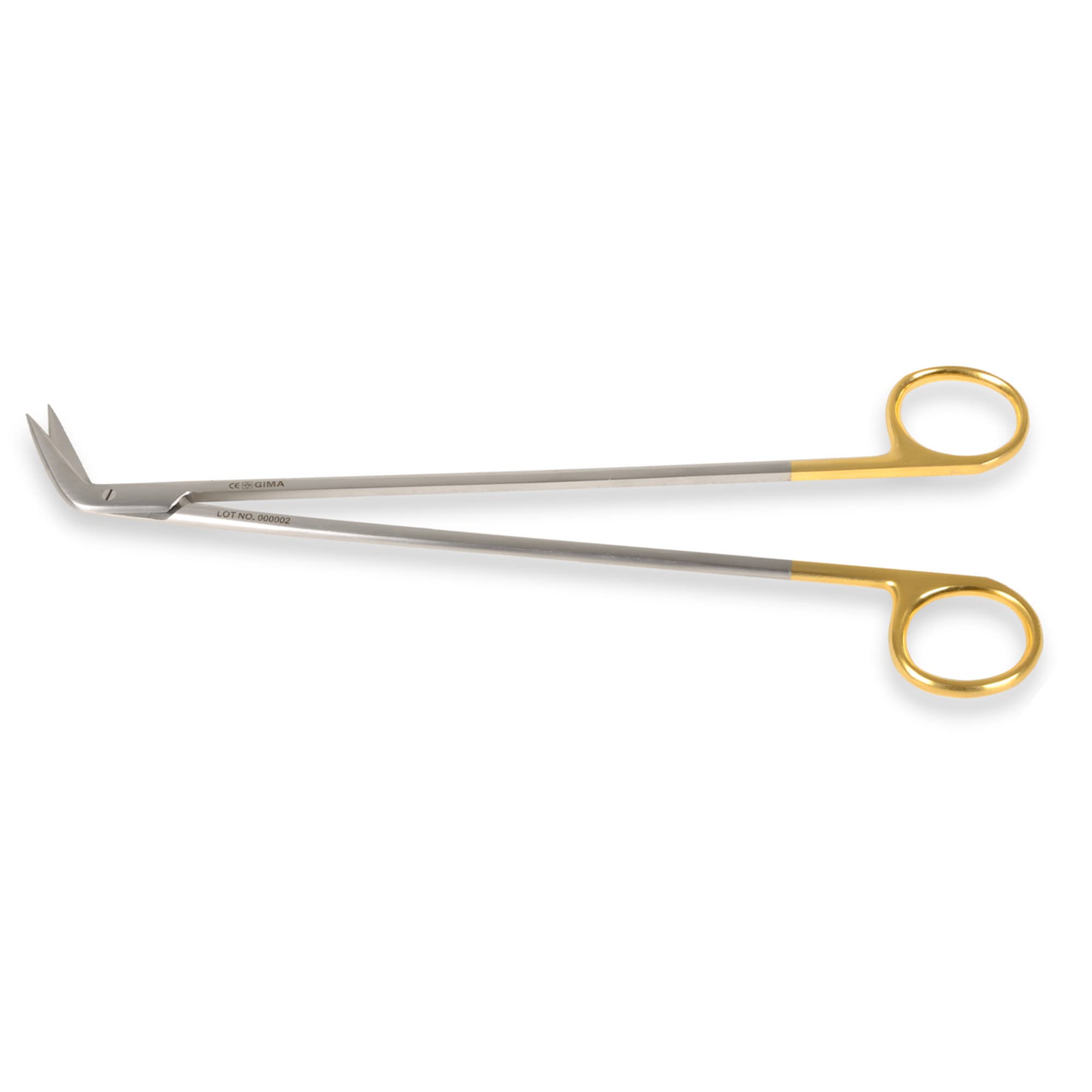 Gima - Forbici Debakey Potts Smith, Misura 23 cm ang. 60°, Carburo di Tungsteno e Acciaio Inox, Linea Gold, 1 pezzo