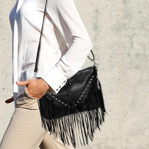 Bolso de Hombro para Mujer Resistente y Cómodo con Borlas 3