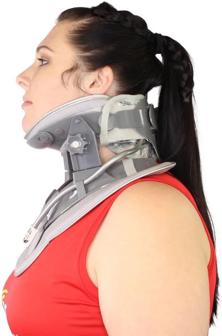 Brace Direct Cervical Neck Air Traction Collar – Home Cervical Decompression Device for Herniated Disc, Pinched Nerve & Spondylosis Relief – Adjustable Portable Spinal Support