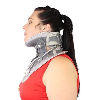 Brace Direct Cervical Neck Air Traction Collar Home Cervical Decompression Device for Herniated Disc, Pinched Nerve & Spondylosis Relief Adjustable Portable Spinal Support