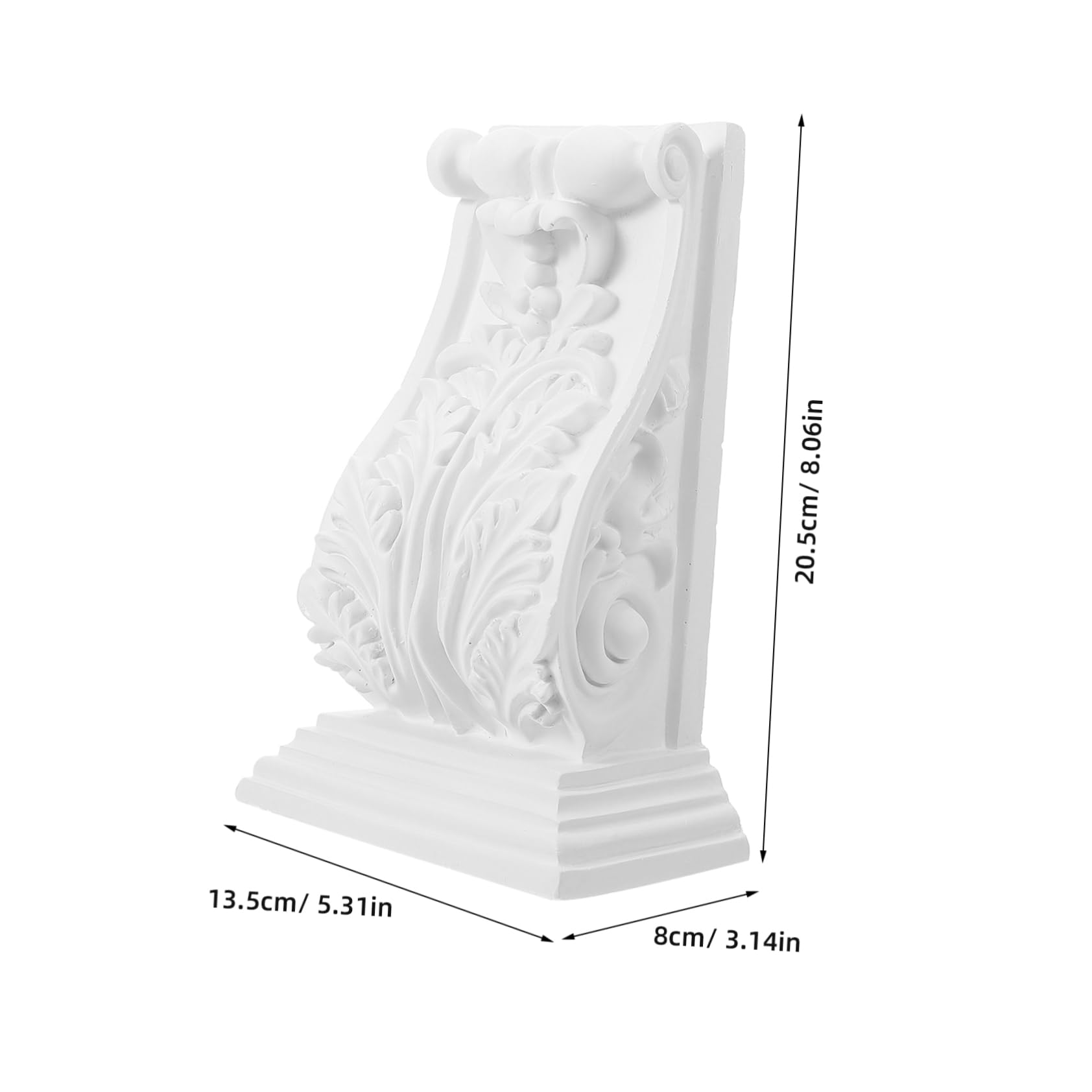 Ménsula Decorativa Europea Tallada Estilo Clásico 8.07x5.31x3.14in para Molduras de Pared