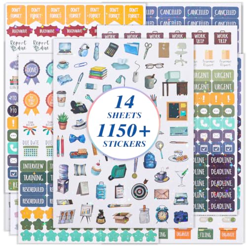 1150+ Planner Stickers for Work Task Stickers Business Women Sticker Teacher Planner Sticker for Meetings Deadlines Payday PTO Business Trips and Office Events