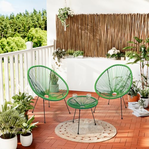 Juego de decoración de jardín Freddy de dos plazas con mesa y sillones verde menta 3