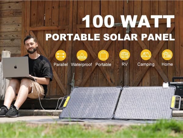 Miniatura 5 de Togo POWER Paneles solares portátiles de 100 W, kit de panel solar IP65 plegable impermeable para JackeryBLUETTITOGO PowerECOFLOW, cargador de