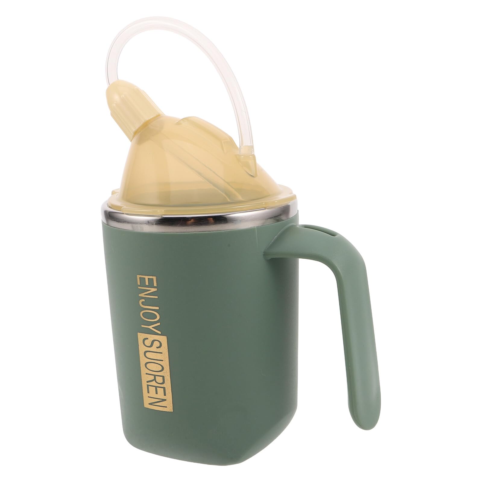 ibasenice Regulierender Trinkbecher für Dysphagie, 400ml Edelstahl, Grün