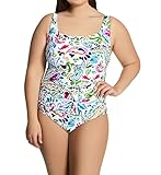 Anne Cole Plus Size Hidden Underwire Classic Square Neck One-Piece Multi 18W