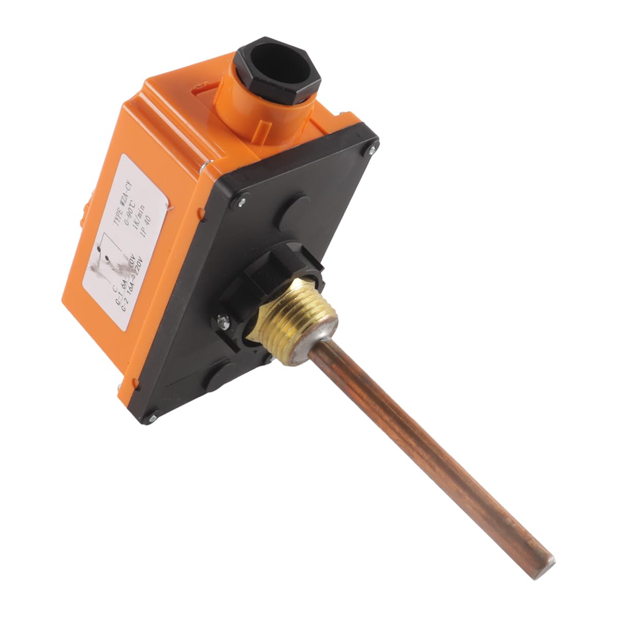 Eintauchthermostat, G1/2 Außengewinde Warmwasserrohrthermostat Temperaturregler 0-90 °C Hochtemperaturstart, zur Überwachung der Heizung
