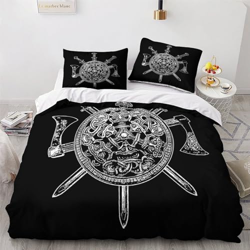 Housse de couette Viking parure lit king finis les draps rêches avec cette microfibre douce 3 pièces