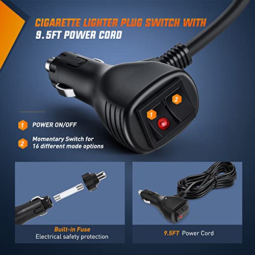 Nilight 12 Inch Roof Top Strobe Lights 48Led Hazard Light Emergency Safety Warning Led Flashing Light Bar Magnetic Mount 12V 24V Cars Trucks Tractors Snow Plows Construction Vehicles，2 Years Warranty #TOP4