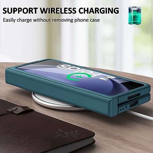 Coque Samsung Galaxy Z Fold 5 rigide élégante avec protection charnière vert - 5