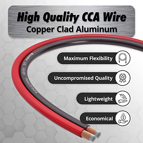 Installgear 1/0 Gauge Awg Cca Power Ground Wire Cable (50Ft Black & Red) Welding Wire, Battery Cable, Automotive Rv Wiring, Car Audio Speaker Stereo #TOP3