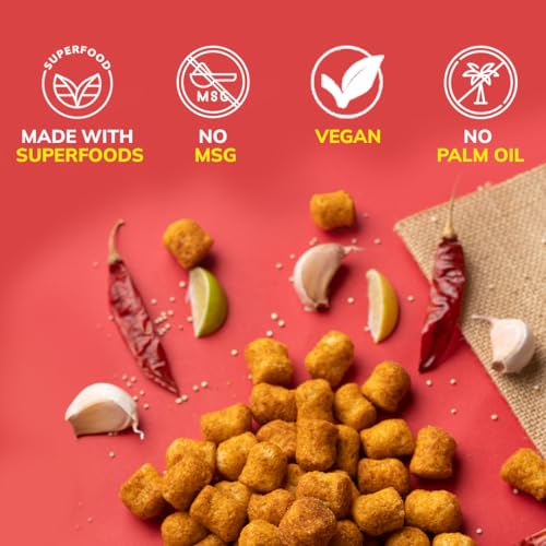 Image of Snackible Sriracha Quinoa Puffs (Pack of 6) - 6x35gm | Healthy Snack | Superfood Snack | Roasted | No MSG | No Palm Oil | Savoury Snack | Made with Quinoa, Jowar & Oats