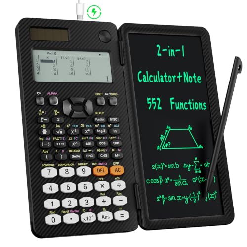 991EX 552 Functions Desktop ROATEE Scientific Calculator Rechargeable & Solar Power, Multiview 6-Line Display with Erasable LCD Writing Tablet for High School College Graduate Student and Researchers