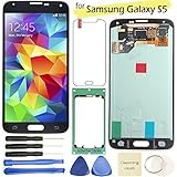 Samsung Galaxy S5 LCD Display Screen Replacement + Touch Digitizer Assembly for I9600 G900 G900A G900F G900P G900T G900V G900R4, with Repair tools + screen protector (Black)