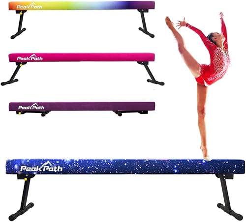 Haz de equilibrio de gimnasia ajustable y plegable de 8 pies, equipo de gimnasio en casa, fácil montaje y almacenamiento, no requiere herramientas,