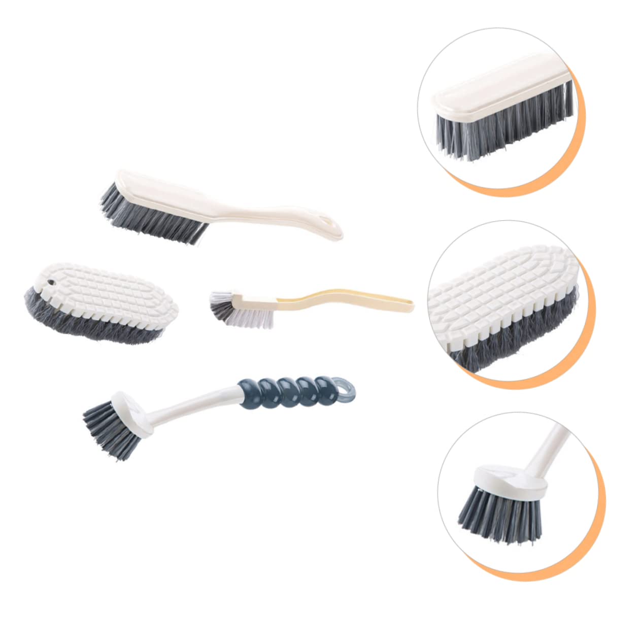Ipetboom 4pezzi Kit Spazzole Per Pulizia Spazzola Per Strofinare Manico Design Ergonomico Spazzole Flessibili e Potenti Per Cucina e Bagno