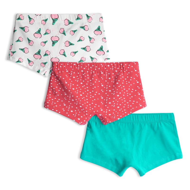 Image of Real Basics Girls Cotton Boxer Boyshorts Panties Underwear for Kids (Multicolor) Pack of 3