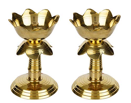 Kamal Diya 11 cm en lot de 2 idéal comme cadeau de pendaison de crémaillère