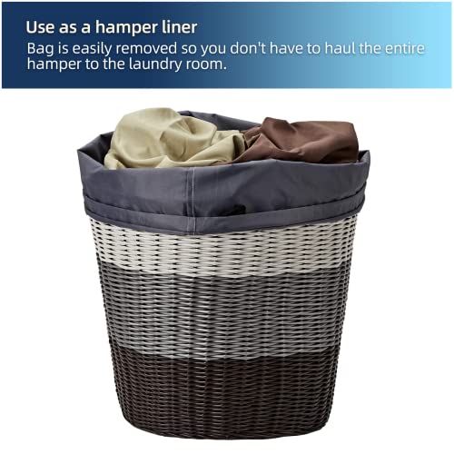 Nicogena 2 Pack Laundry Bag With Shoulder Strap, Sturdy Drawstring Rips And Tears Resistant Nylon Fabric, Collapsible Large Clothes Storage For College, Grey #TOP4