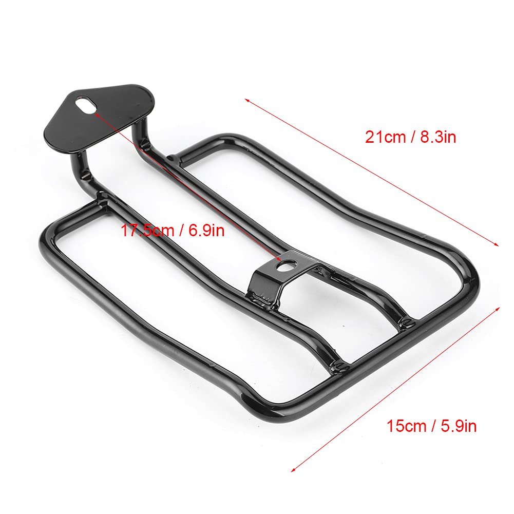 Portapacchi per sedile singolo per XL883 1200 2004-2015, ripiano posteriore per moto, struttura in acciaio resistente con rivestimento nero, montaggio universale per più modelli XL