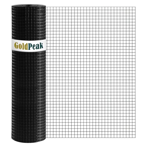 GoldPeak Black Hardware Cloth 1 inch Mesh 36'' x 100' 17-Gauge, Vinyl Coating Wire Mesh Roll, Chicken Wire Fencing, Graden Fencing, Tree Guard, Welded Wire Fence by GOLDPEAK - Used condition - US$67.49