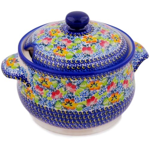 Authentic Polish Pottery Tureen Signature UNIKAT in Spring Is Coming Design Handmade in Boles?awiec Poland by Ceramika Dalia + Certificate of Authenticity